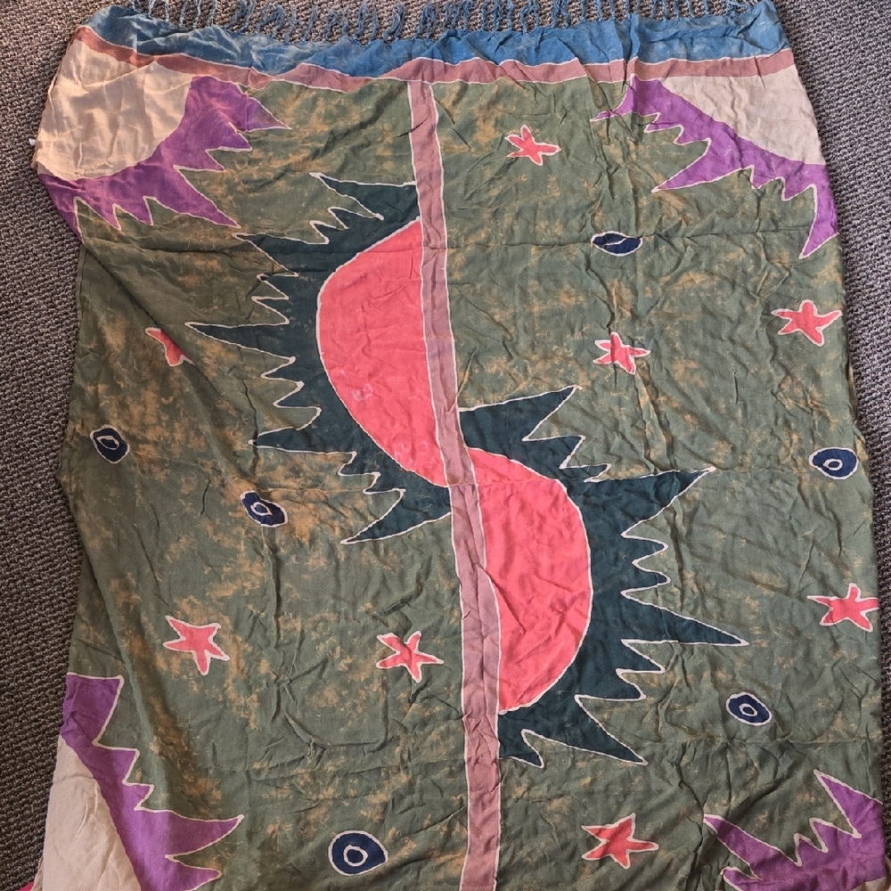 Asia Overland Colorful Earth Tone Boho Rayon Scarf